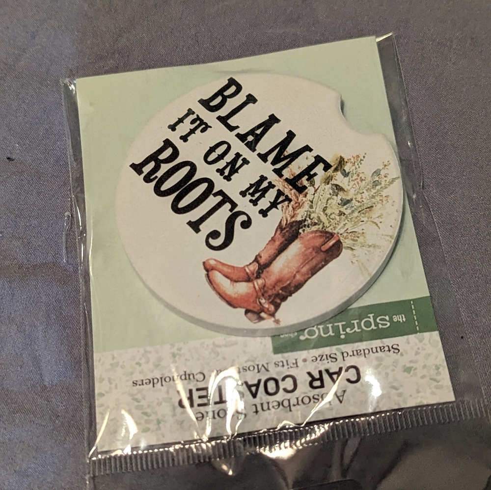 Absorbent Stone car coaster the spring shop brand NWOT